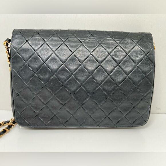Chanel Metelesse Single Flap Vintage Lambskin Black Shoulder Bag - Picture 3 of 13